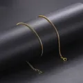 Klassische 18K vergoldete Box-Kette Halskette mit Karabinerverschluss und Verlängerung - Kette Ohne Anhänger
