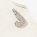 Pendentif lettre J argenté serti de zircons cubiques avec finition métallique brillante - J (Pendentif Seul (Sans Chaîne)) / Or 18 carats