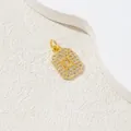 Luxuriöser goldener quadratischer Anhänger mit Buchstabe U und Zirkonia-Steinen - Buchstabe U