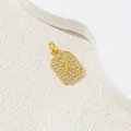 Luxuriöser quadratischer Anhänger in Gold mit Buchstabe X und Zirkonia-Besatz - Buchstabe X