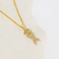 Collier doré avec pendentif lettre X pavé de zircons et détail de petite couronne - Lettre X