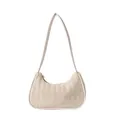 Borsa hobo chic in paglia intrecciata crema con tracolla in pelle per spiaggia estiva - Bianco Sporco