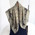 Olive green paisley scarf with white star patterns and elegant white borders - Olive Green
