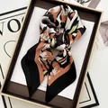 Luxury floral silk scarf with abstract orange and black artistic pattern for women - Black Orange Contrast Abstract Print Style (32)