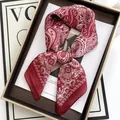 Elegant red and white paisley pattern silk scarf presented in a luxury gift box - Red and White Vintage Paisley Style (14)