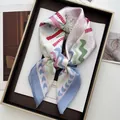 Colorful paisley square silk scarf with geometric sun pattern in a luxury gift box - Colorful Sun Wave Pattern Style (6)