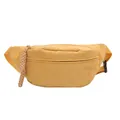 Fashionable bright yellow corduroy waist bag with textured finish and adjustable strap - Yellow