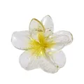 Détail de la pince à cheveux fleur de frangipanier avec dégradé jaune et paillettes - 8cm / 1# Jaune Scintillant