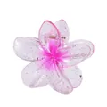 Détail d'une pince à cheveux de 7 cm en forme de fleur rose avec paillettes argentées - 8cm / 4# Rose Dégradé Scintillant