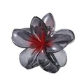 Detail der 7cm Plumeria-Blüten-Haarklammer mit grau-rotem Farbverlauf und Glitzer - Irisierend Glitzer Rauchgrau (6# 8cm)