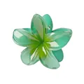 8cm Farbverlauf grün Frangipani Haarklammer aus durchscheinendem Acetat-Finish - Grün und Lila Verlauf (8# 8cm)