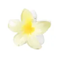 8cm Haarklammer im Plumeria-Design mit gelbem Farbverlauf und robuster Metallfeder - Gelb und Weiß Verlauf (9# 8cm)