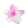 Haarklammer mit rosa Farbverlauf in Frangipani-Blütenform aus durchsichtigem Harz - Dunkelrosa und Hellrosa Verlauf (10# 8cm)