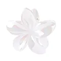 Détail d'une pince à cheveux fleur de frangipanier irisée avec un fini perlé blanc - 8cm / Blanc Irisé (1#)