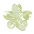 Détail d'une pince à cheveux fleur de 8cm aux reflets irisés vert aurore boréale - 8cm / Vert Clair Iridescent (Style 3)