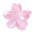 Détail macro d'une pince à cheveux fleur de 8cm avec finition nacrée rose - 8cm / Rose Holographique (4#)