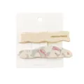 Chic acetate hair clip set with marble patterns and beige wavy duckbill hair clips - Beige Wave And Pink Gray Marble Clips