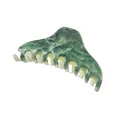 Detail of dark green marble hair claw clip with smooth acetic acid texture and spring - Dark Green Marble