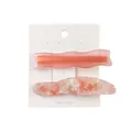 Pink acetate marble hair clip set on display card with wave edges and gold text detail - Pink Wave And Pink White Marble Clips