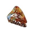 Small triangle acetate hair claw with tortoise pattern and France Handmade stamp - Colorful Texture