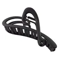 Detail view of the matte black streamlined heart-shaped hair claw clip with a refined finish - Heart Matte Black Claw