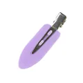Violetter nahtloser Frisierclip für Haarstyling mit silberner Metallbasis und Finish - Lila