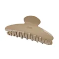 Glänzende beige Haarklammer in Halbmondform mit Barrette La France Schriftzug für Damen - Khaki