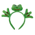 Cute green plush frog headband with large eyes and red lips for facial washing and makeup - Green Frog Paw Style
