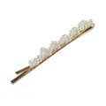 Dettaglio del fermaglio per capelli in perle con base in metallo dorato - 15# Forcina con Perla Intrecciata in Perline