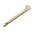 Dettaglio del fermaglio per capelli con perle fatte a mano e base in metallo dorato - 16# Forcina con Perla Girasole in Perline