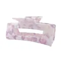 Rectangular acetate hair claw clip with purple marble pattern and hollow design - Light Purple