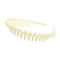 Detail of cream wavy headband with anti-slip teeth for secure and stylish hair styling - Cream