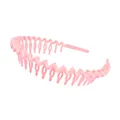 Pink wavy non-slip headband with comb teeth design for women hair styling - Pink