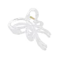 Detail view of transparent butterfly hair claw clip with golden metal spring and drip oil finish - Transparent Butterfly Hair Claw (1#)