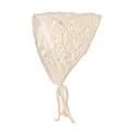 Detail van de gehaakte driehoekige hoofddoek met bloemmotief en gebreide textuur - Off-white Opengewerkte Bandana
