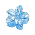 Pince à cheveux fleur de frangipanier laser 4cm bleu irisé avec effet aurore nacré - Frangipanier Bleu