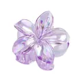 Iridescent purple plumeria flower hair claw clip with 4cm small size and pearlescent finish - Purple Frangipani