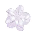 Détail d'une pince à cheveux frangipanier 4cm en résine lilas avec fini irisé laser - Iridescent Light Purple Plumeria