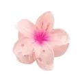 Vue détaillée de la pince à cheveux fleur de frangipanier 4cm dégradé rose brillant - Rose Pêche (7#)