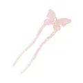 Dettaglio della forcina a U con farfalla in acetato e finiture in finte perle - Forcina Farfalla Perla - Rosa Chiaro