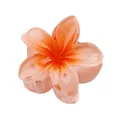 Détail d'une pince à cheveux fleur de frangipanier rose dégradé en résine mate - Rouge (11#)