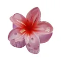 Detailed shot of a 4cm gradient pink frangipani hair claw clip with glossy finish - Pink Purple (19#)