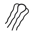 Minimalist black wavy 4-prong metal hair fork hair tool for elegant women's updos - Medium Hair Comb