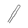 Detail of a wavy black metal hair fork with U-shaped non-slip design for secure styling - U-shaped Hair Pin