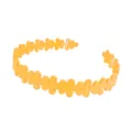 Matte yellow daisy flower headband with non-slip teeth for women's hair styling - Yellow
