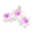 Set of 3 purple gradient plumeria flower hair claws with translucent glossy finish - Connected Plumeria Claw Clip / 11cm / Light Purple