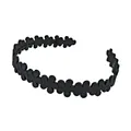 Minimalist matte black floral headband with 3D flower texture for women's hair - Black