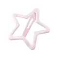 Detailed view of pink star-shaped metal hair clip with glossy enamel finish - Light Pink Star BB Clip