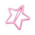 Pink hollow star-shaped metal hair clip with sweet dopamine candy color design - Dark Pink Star BB Clip