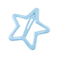 Vista detallada de una pinza para el cabello de metal en forma de estrella azul claro - Clip BB Estrella Azul